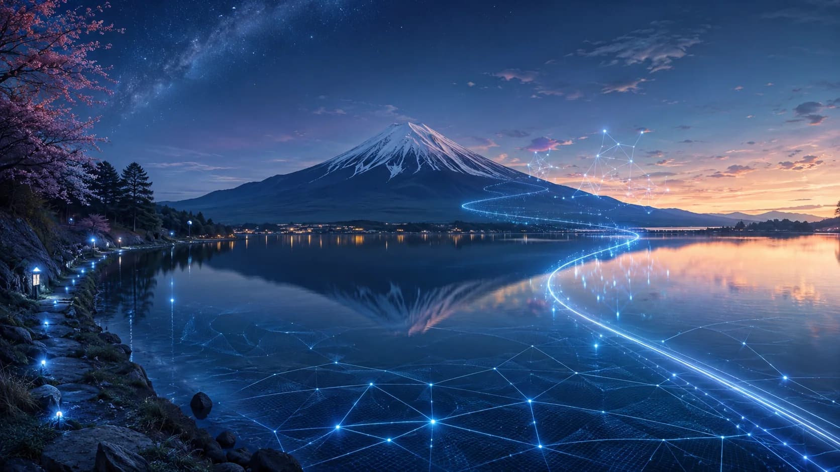 Blue Night Fuji frame FJ-004 in the Fuji Atlas Japanese visual archive