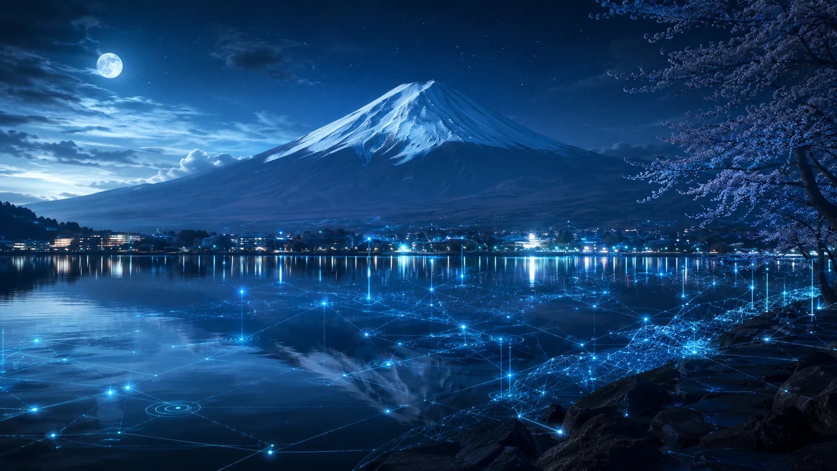 Blue Night Fuji frame FJ-012 in the Fuji Atlas Japanese visual archive