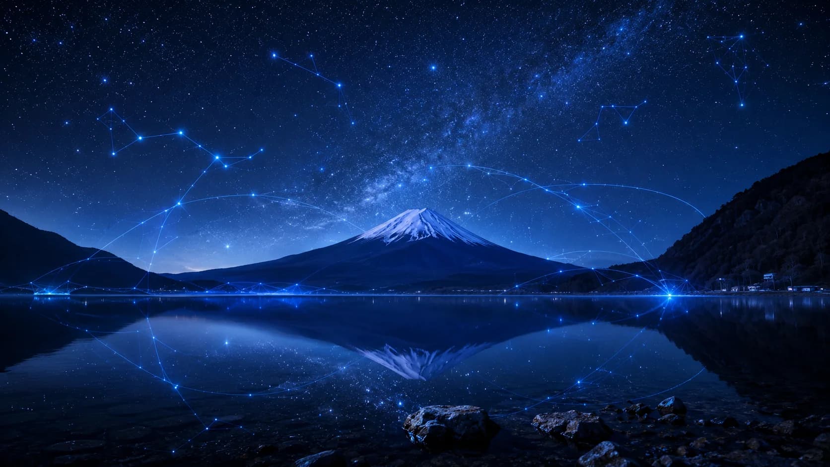Blue Night Fuji frame FJ-016 in the Fuji Atlas Japanese visual archive