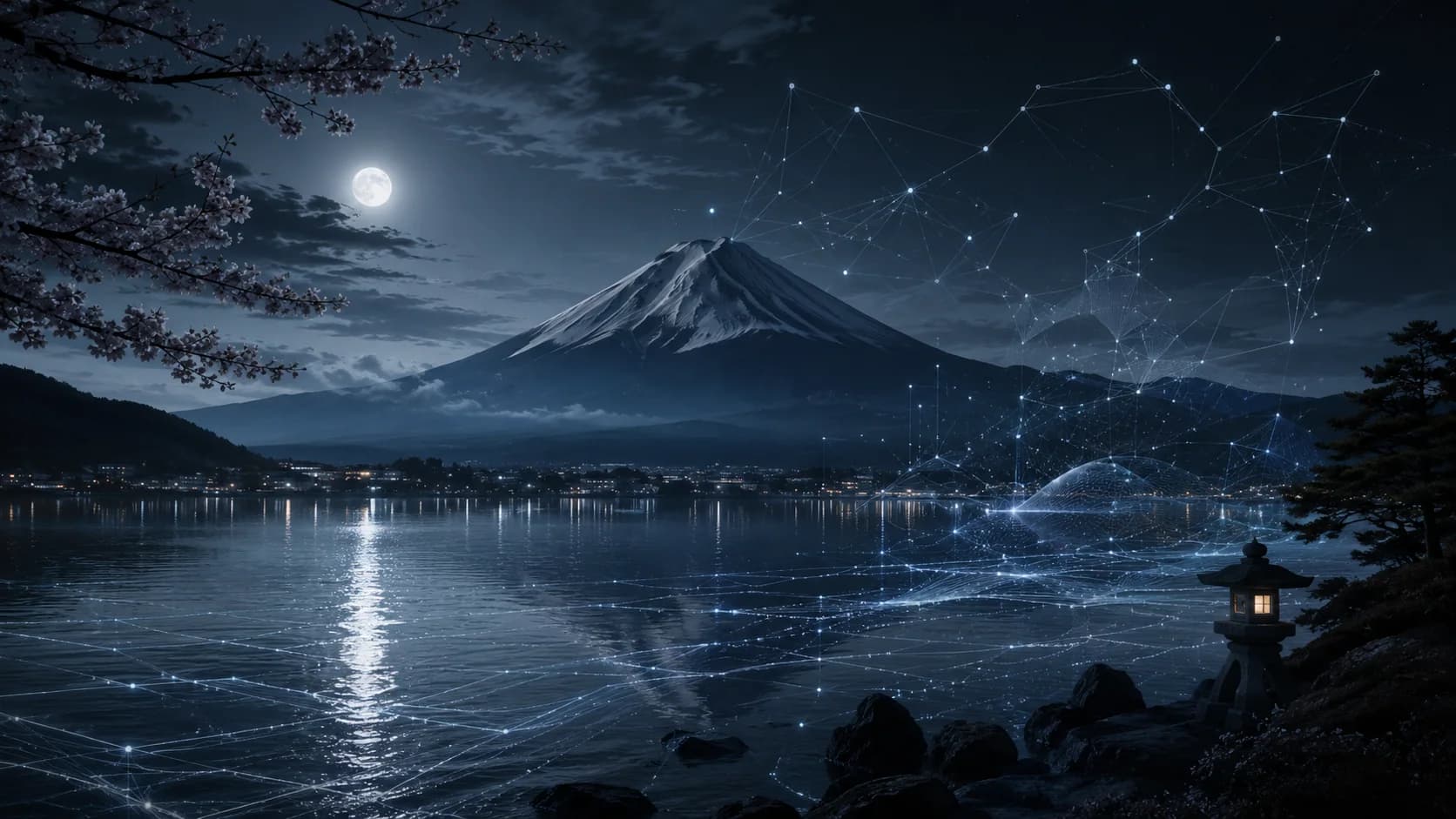 Blue Night Fuji frame FJ-018 in the Fuji Atlas Japanese visual archive