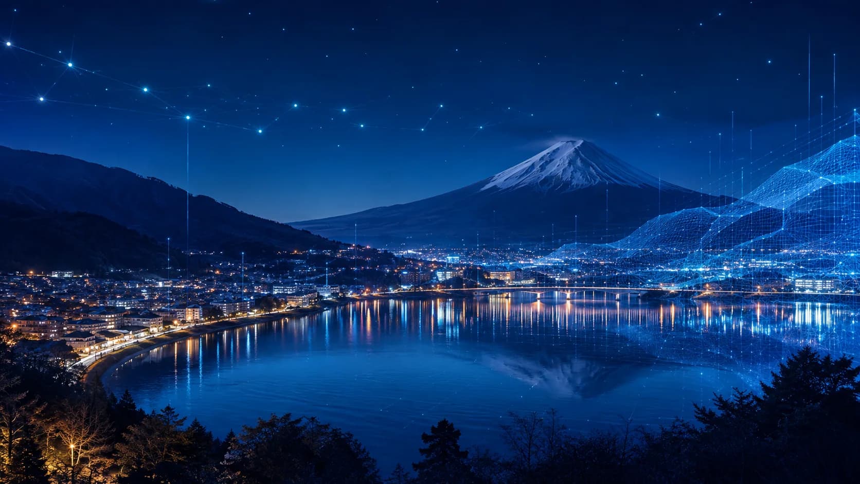 Blue Night Fuji frame FJ-025 in the Fuji Atlas Japanese visual archive
