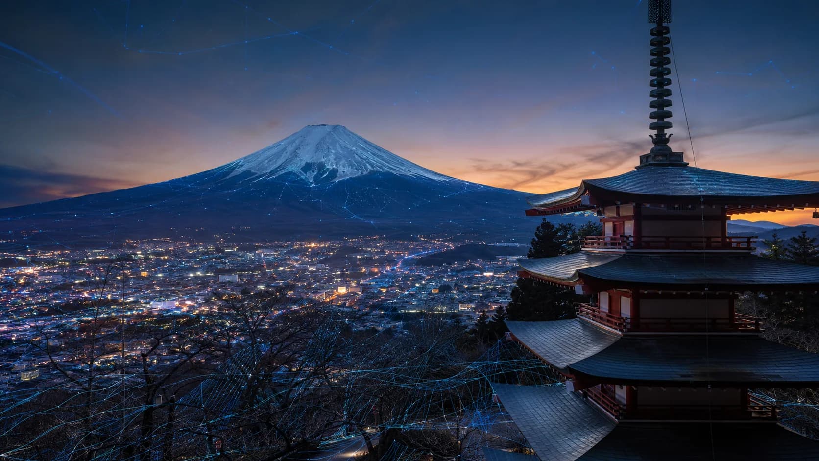 Blue Night Fuji frame FJ-033 in the Fuji Atlas Japanese visual archive
