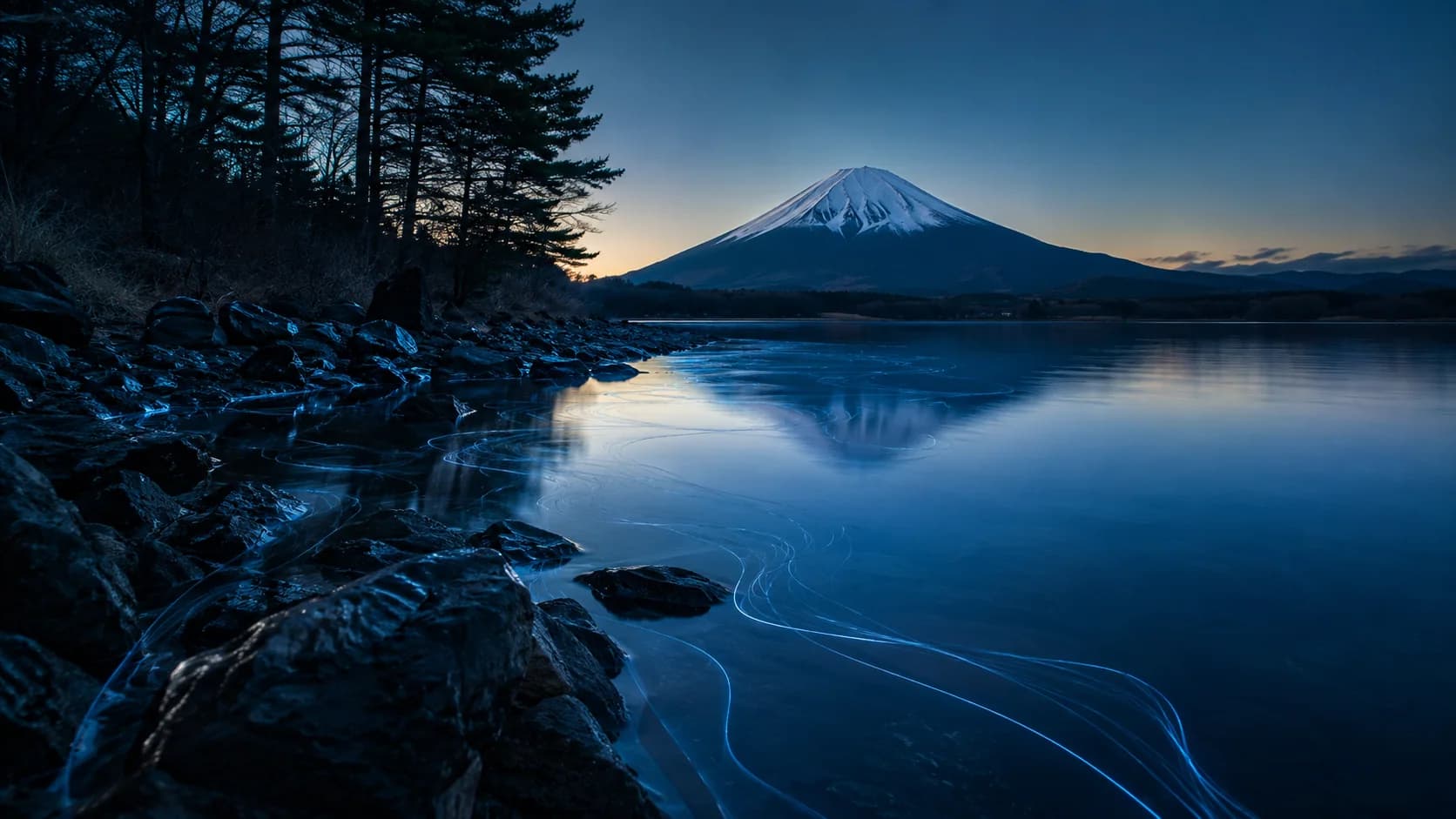 Blue Night Fuji frame FJ-036 in the Fuji Atlas Japanese visual archive