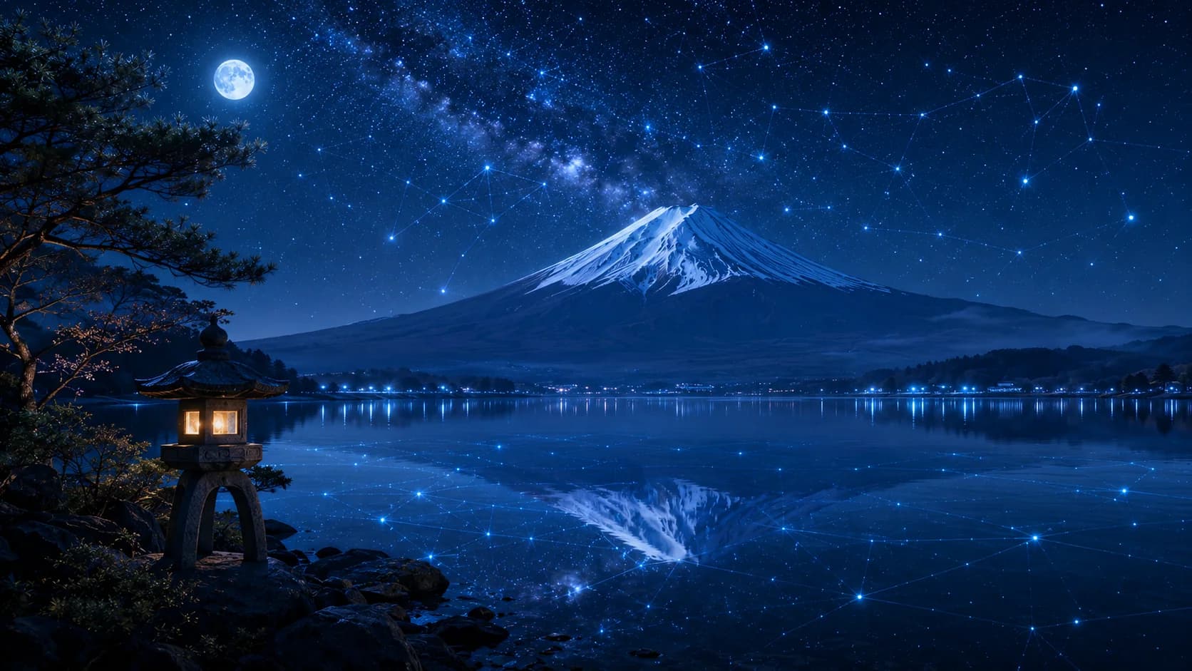 Blue Night Fuji frame FJ-062 in the Fuji Atlas Japanese visual archive