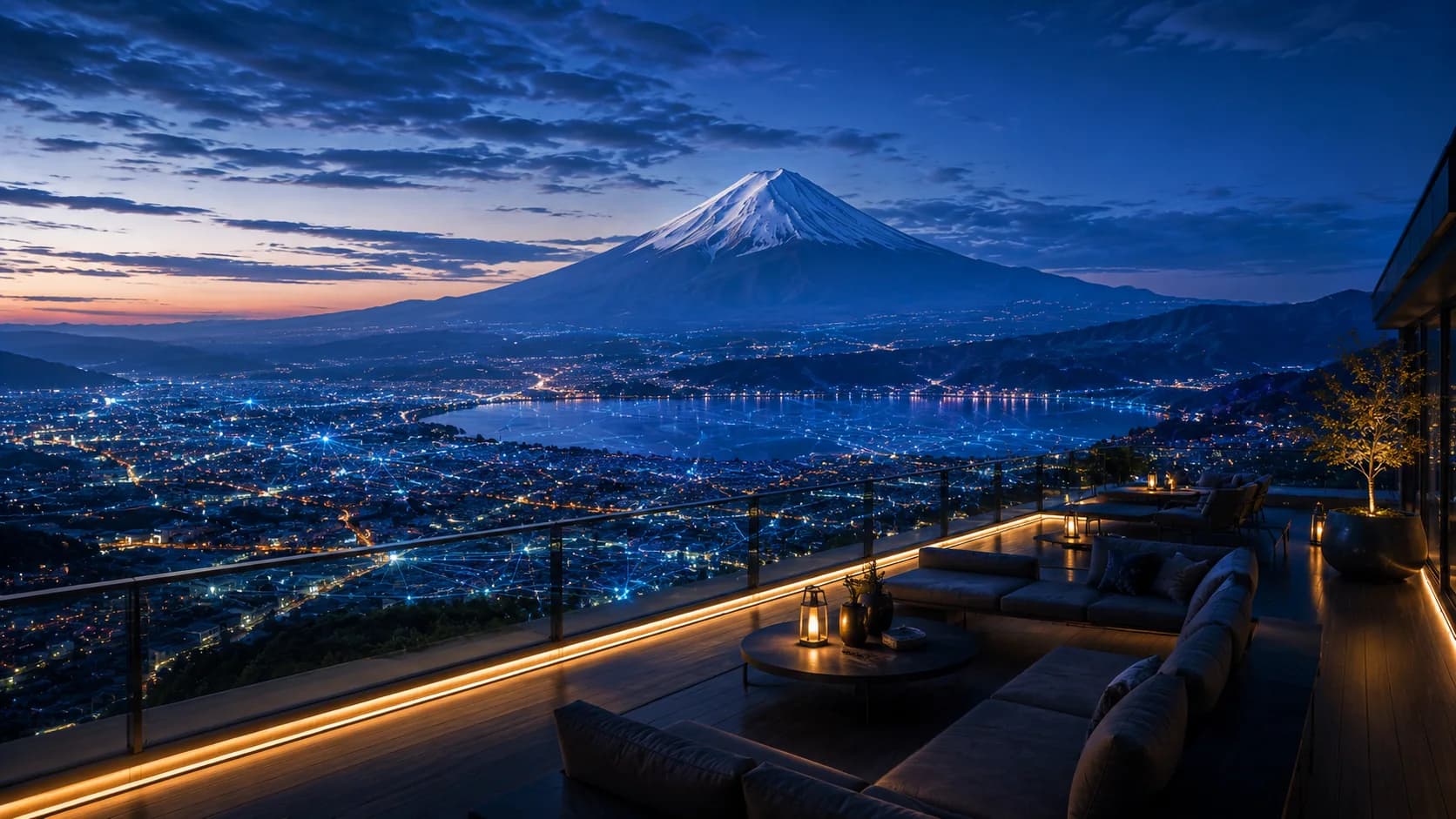 Blue Night Fuji frame FJ-065 in the Fuji Atlas Japanese visual archive